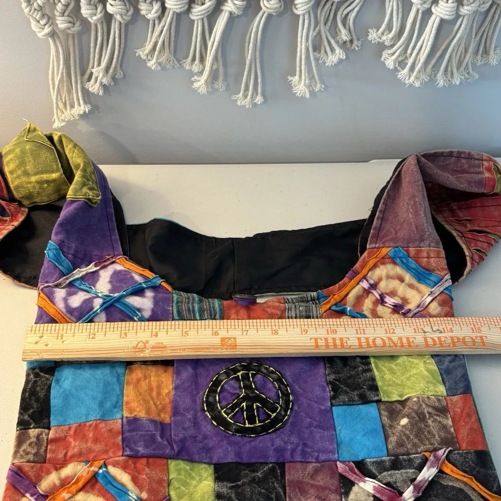 Aller Simplement boho Hippie Patchwork Hobo Bag Colorful Peace Fun Unique Cotton